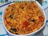 Tomato mint rice/Mint flavored spicy tomato rice/step by step pictures/Mahas Own recipes