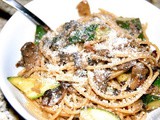 Grilled Mushroom and Zucchini Carbonara