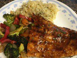 Hoisin Lime Glazed Salmon with roasted Vegetables