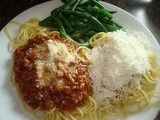 Spaghetti Factory's Meat Sauce and Mizithra Cheese Sauce