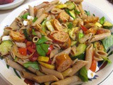 A Semi-Grilled Supper: Bruschetta Pasta with Sausage and Zucchini