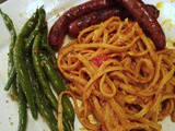 Barese Sausage with Pasta and Green Bean Salad