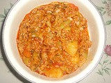 Mutton mince with ridge gourd keema  beerakaya