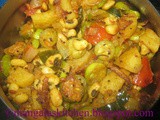 Healthy Kovakkai Karamani Urulai Masala Curry - Ivy gourd Potato Lobia Masala Stir fry in traditional South Indian Style - Diabetic recipes