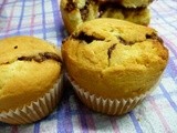 Muffins με καρδιά από nutella