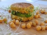 Chickpea veggie burgers & tzatziki yogurt sauce