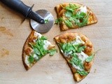 Fig and arugula pizza on naan bread