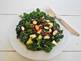 Kale, cranberry, apple and toasted almond salad with lemon dressing