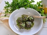 Lentil  meatballs  with lemon pesto