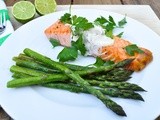 Salmon with almond-lime yogurt sauce