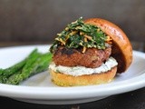 Turkey burgers with cilantro-lime mayonnaise and kale slaw