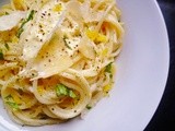 A farewell to summer: gin-infused creamy lemon sauce with basil