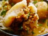 A little bit of food philosophy and Indian potato kofta stuffed with dried fruit and nuts in a light curry sauce