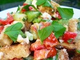 An italian style bread salad: panzanella