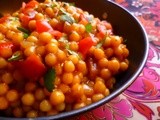 Another bit on the side: fat couscous with harissa and orange dressing
