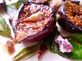 Grilled honeyed figs and labneh cheese salad (infused with middle eastern flavours)