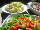 Halloumi and strawberry salad with sweet chilli lime dressing