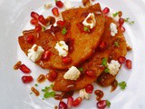 Roast butternut squash salad with pomegranate and tahini dressing