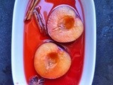 Spicy mulled wine plum compote with star anise and cinnamon