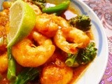 Stir-fried sambal matah prawns and tenderstem® broccoli