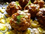 Yotam ottolenghi's baharat-spiced beef and lamb meatballs with lemony broad beans