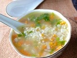 Making vegetable soup with littlemillet(samai)/millet soup