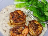 Cauliflower Mash and Spicy Prawns