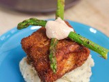 Crispy Cod with Mashed Potatoes and Creamy Chipotle Sauce