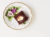 Beetroot Crème Egg Brownies