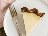 Chamomile buttermilk pie in a chocolate crust