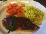145.4...Indian Chicken Tikka Masala on Yellow Basmati Rice with Peas