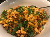 150.6...Fusilli with Shrimp in Sun-Dried Tomato Cream with Fresh Basil