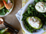 Avocat farci aux crevettes, surimi et aneth