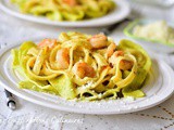 Fettuccine aux crevettes et sa sauce Alfredo