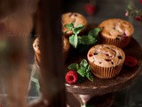 Muffins aux framboises et chocolat blanc