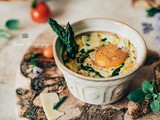 Oeufs cocotte au four asperges parmesan (facile, rapide)