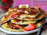 Pancakes aux fraises moelleux