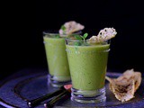 Soupe froide de petits pois et menthe