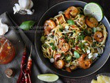 Spaghetti aux crevettes sauce Thaï (Crevettes Bang Bang)