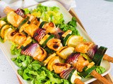 Brochette au saumon aux courgettes