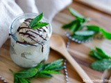 Glace à la menthe et pépite de chocolat maison