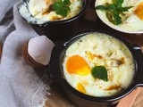 Oeuf cocotte aux poireaux et Saint-Nectaire