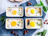 Oeuf cocotte tomate Feta aux noisettes