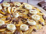 Pizza sucrée pomme banane et chocolat