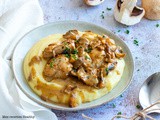 Poulet au champignon et purée au fromage