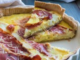 Quiche au poireau, chèvre et jambon sec