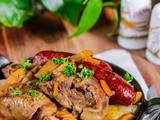 Ragoût de porc et diot cuit au four