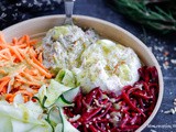 Salade de crudité et caviar d’aubergine