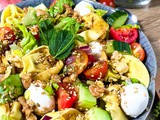 Salade de pâte farcie à la tomate et mozzarella facile et pratique