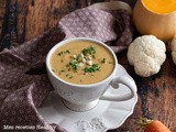 Soupe de chou-fleur et butternut aux lentilles